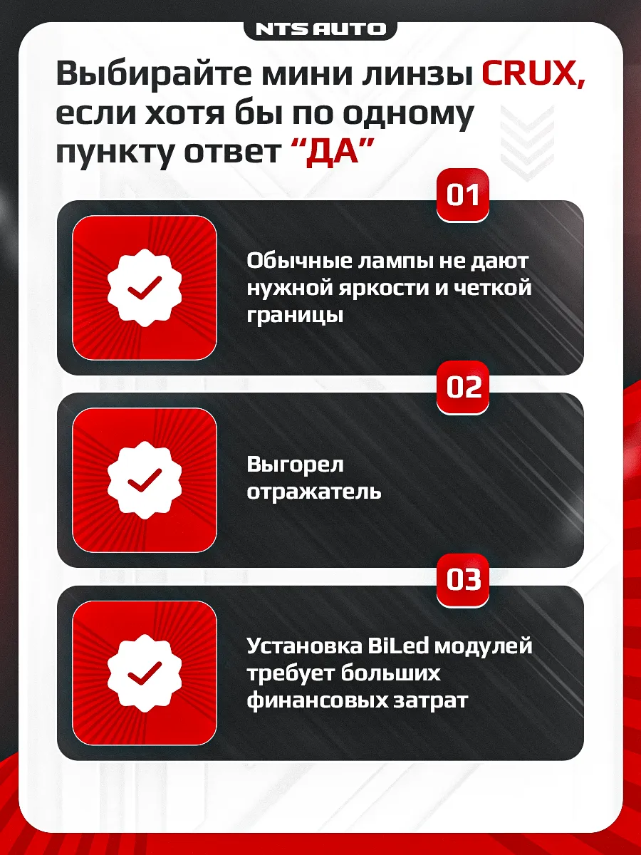 Светодиодная лампа-линза "CRUX" H7 12-24V 6300K