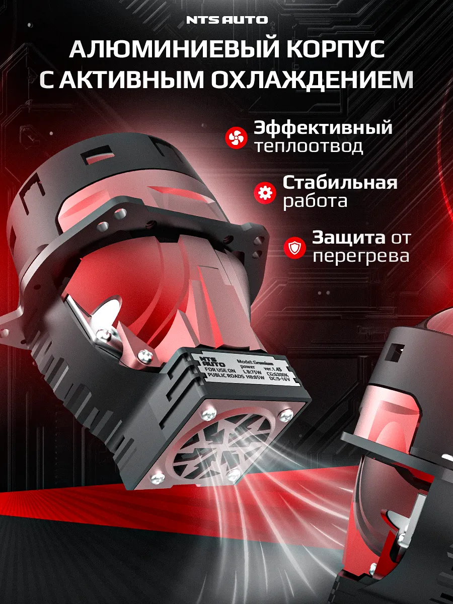 BI-LED линза "GRUMIUM" 3 дюйма 12V 6300K