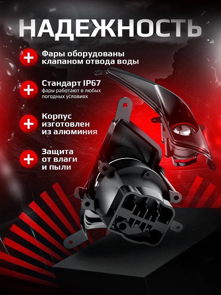 Светодиодные ПТФ 3″ ближнего свечения KIA RIO 3 дорестайлинг (2011–2015) 